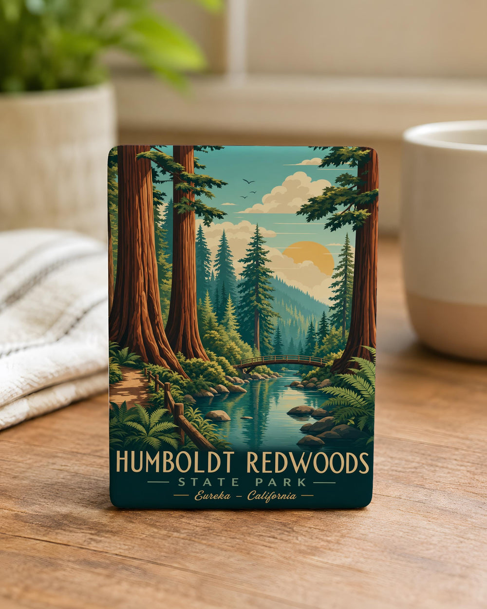 Humboldt Redwoods State Park Fridge Magnet, California Redwoods Souvenir Magnet, Giant Redwood Trees Nature Travel Keepsake