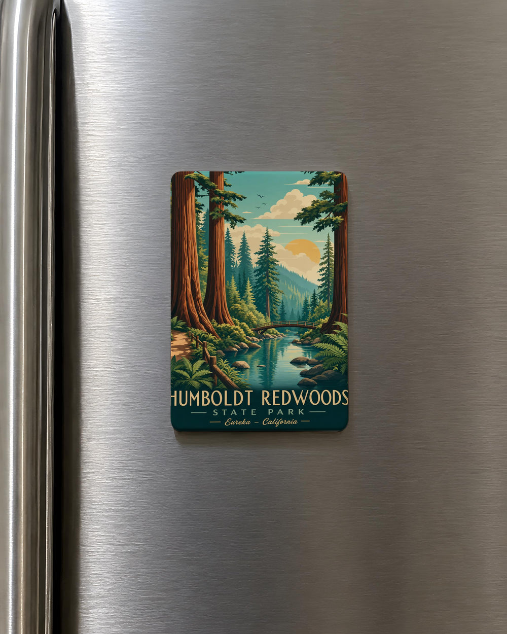 Humboldt Redwoods State Park Fridge Magnet, California Redwoods Souvenir Magnet, Giant Redwood Trees Nature Travel Keepsake