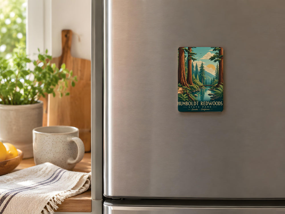 Humboldt Redwoods State Park Fridge Magnet, California Redwoods Souvenir Magnet, Giant Redwood Trees Nature Travel Keepsake
