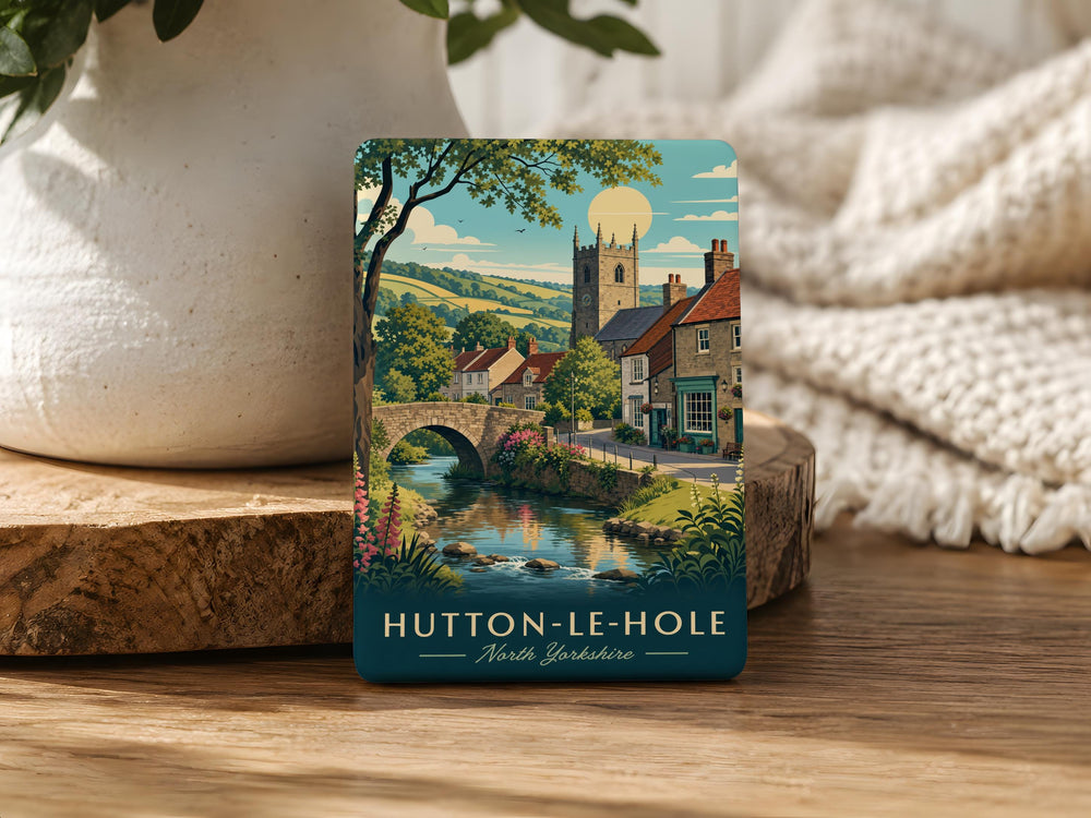 Hutton-le-Hole Fridge Magnet, Hutton-le-Hole Village Souvenir Magnet, North Yorkshire England Travel Keepsake Magnet