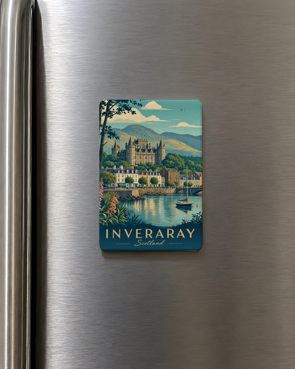 Inveraray Scotland Fridge Magnet, Inveraray Town Souvenir Magnet, Scottish Highlands Travel Gift, Scotland Keepsake Magnet