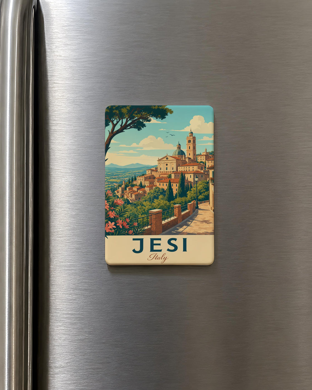Jesi Italy Fridge Magnet, Jesi Marche Travel Souvenir, Italian City Landmark Keepsake Magnet, Italy Vacation Memento Magnet