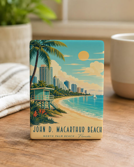 John D MacArthur Beach Fridge Magnet, Palm Beach Florida Coastal Landmark Souvenir Magnet, Oceanfront Beach Travel Keepsake