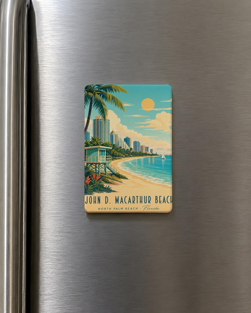 John D MacArthur Beach Fridge Magnet, Palm Beach Florida Coastal Landmark Souvenir Magnet, Oceanfront Beach Travel Keepsake