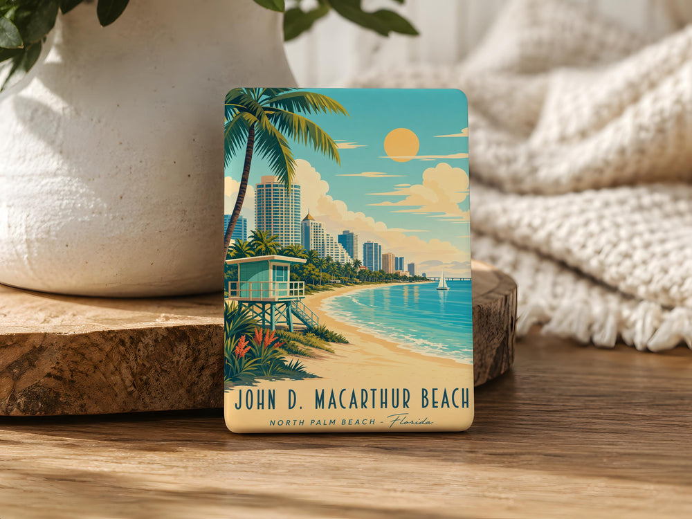 John D MacArthur Beach Fridge Magnet, Palm Beach Florida Coastal Landmark Souvenir Magnet, Oceanfront Beach Travel Keepsake