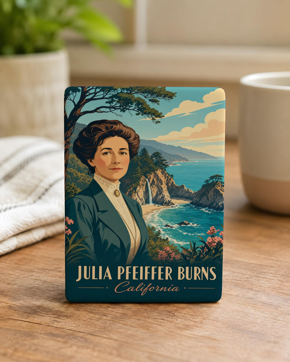 Julia Pfeiffer Burns State Park Fridge Magnet, McWay Falls Big Sur California Coastal Waterfall Souvenir Magnet