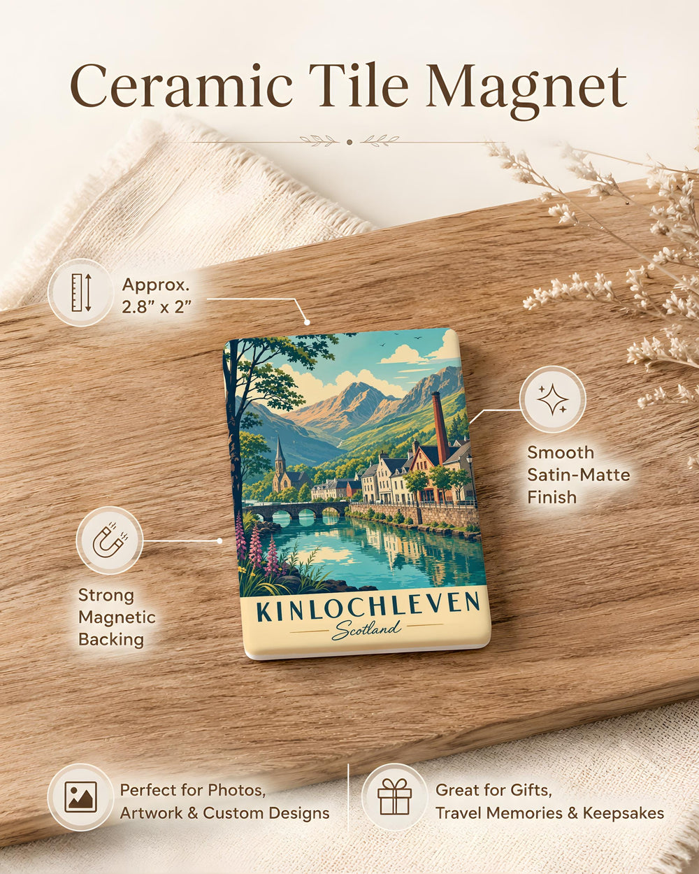 Kinlochleven Scotland Fridge Magnet, Highland Village Souvenir, Scottish Highlands Travel Keepsake, Kinlochleven Gift