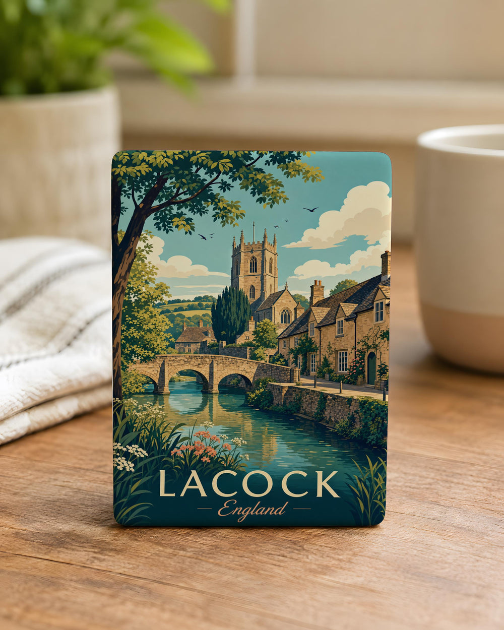 Lacock England Fridge Magnet, Lacock Village Souvenir, Wiltshire UK Travel Gift, English Countryside Landmark Magnet