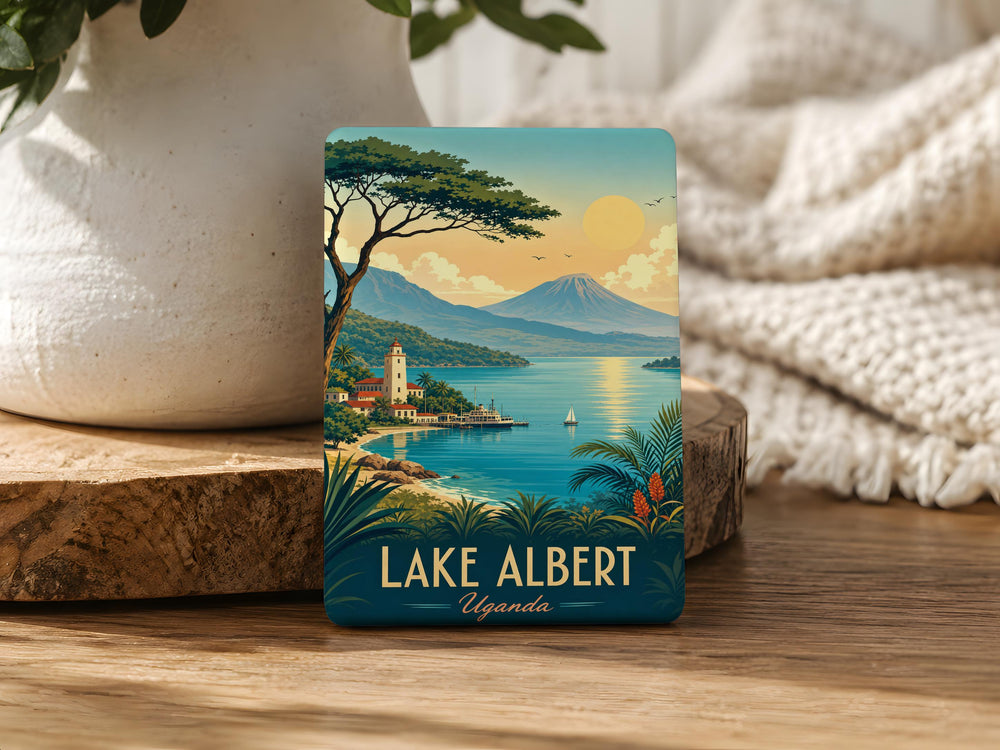 Lake Albert Fridge Magnet, Lake Albert Souvenir Magnet, Uganda Lake Albert Travel Gift, Africa Lake Landmark Magnet