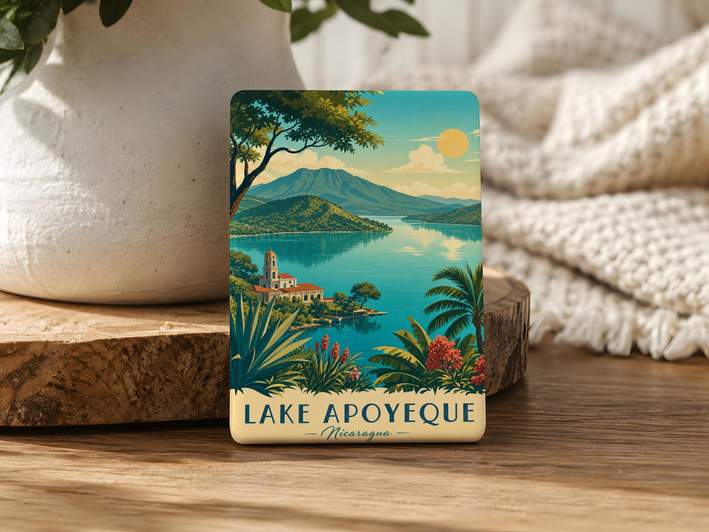 Lake Apoyeque Fridge Magnet, Nicaragua Lake Souvenir, Apoyeque Lagoon Travel Keepsake, Central America Landmark Magnet