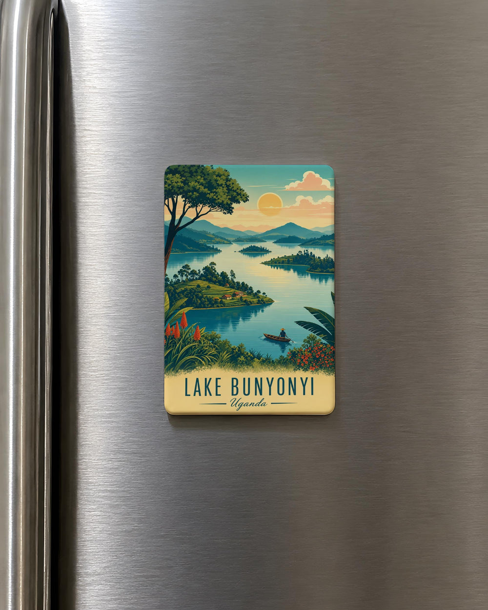 Lake Bunyonyi Fridge Magnet, Uganda Lake Souvenir Magnet, African Travel Keepsake, Lake Bunyonyi Gift for Travelers