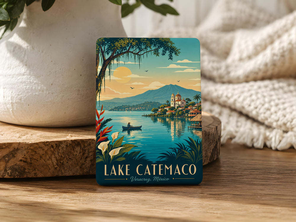Lake Catemaco Fridge Magnet, Catemaco Mexico Souvenir Magnet, Veracruz Travel Keepsake, Lake Catemaco Scenic Magnet
