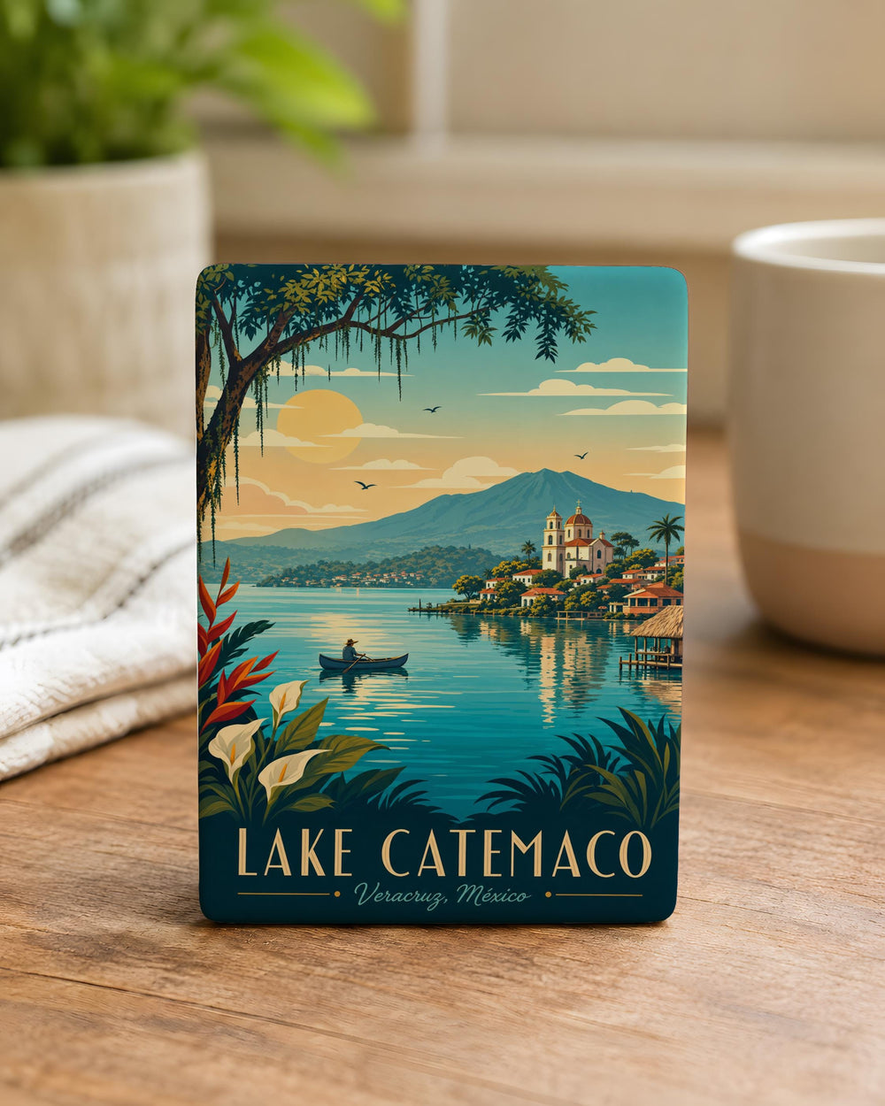 Lake Catemaco Fridge Magnet, Catemaco Mexico Souvenir Magnet, Veracruz Travel Keepsake, Lake Catemaco Scenic Magnet