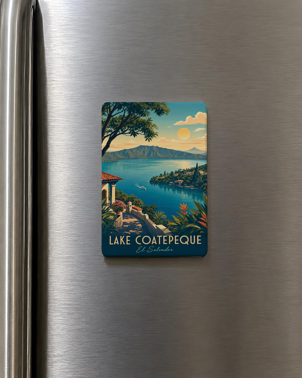 Lake Coatepeque Fridge Magnet, El Salvador Lake Souvenir Magnet, Travel Gift, Lake Coatepeque Keepsake Magnet