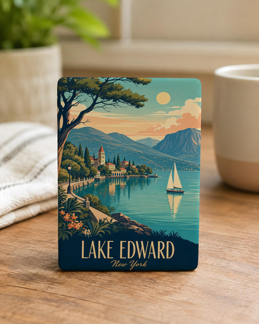 Lake Edward Fridge Magnet, Lake Edward Uganda Souvenir, African Great Lakes Travel Keepsake, National Park Wildlife Gift