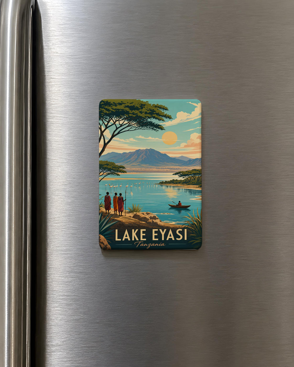 Lake Eyasi Tanzania Fridge Magnet, African Safari Travel Souvenir, East Africa Landmark Keepsake Magnet