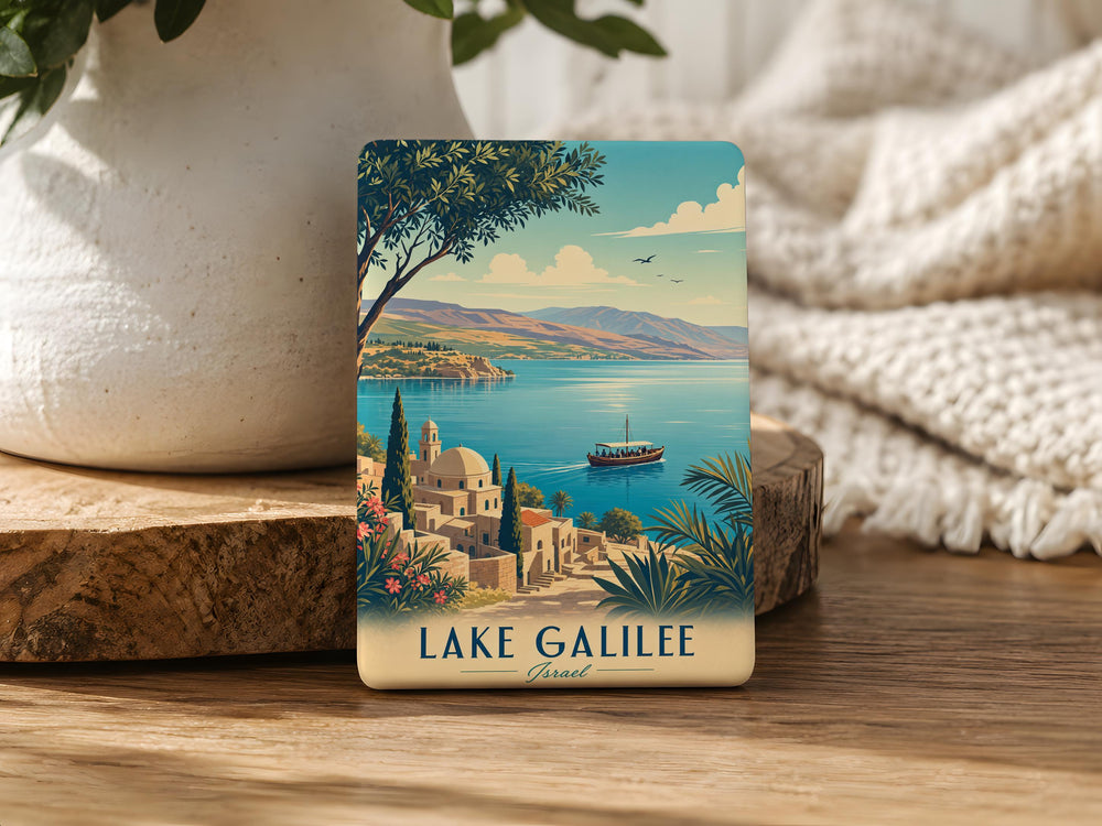 Lake Galilee Fridge Magnet, Sea of Galilee Israel Souvenir Magnet, Holy Land Travel Gift, Biblical Christian Keepsake Magnet