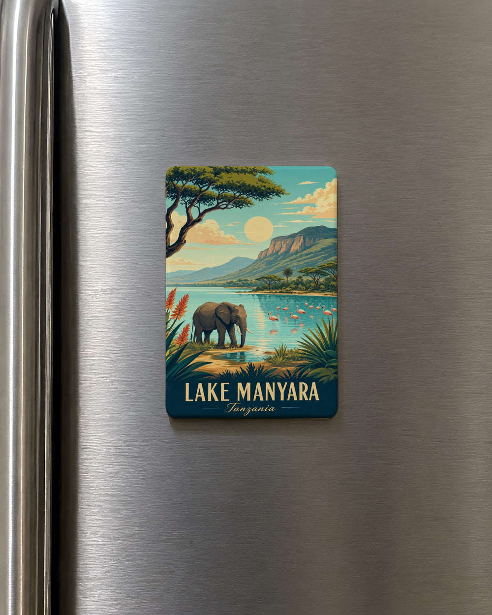 Lake Manyara Tanzania Fridge Magnet, Lake Manyara National Park Souvenir Magnet, Tanzania Travel Gift, African Safari Keepsake Magnet