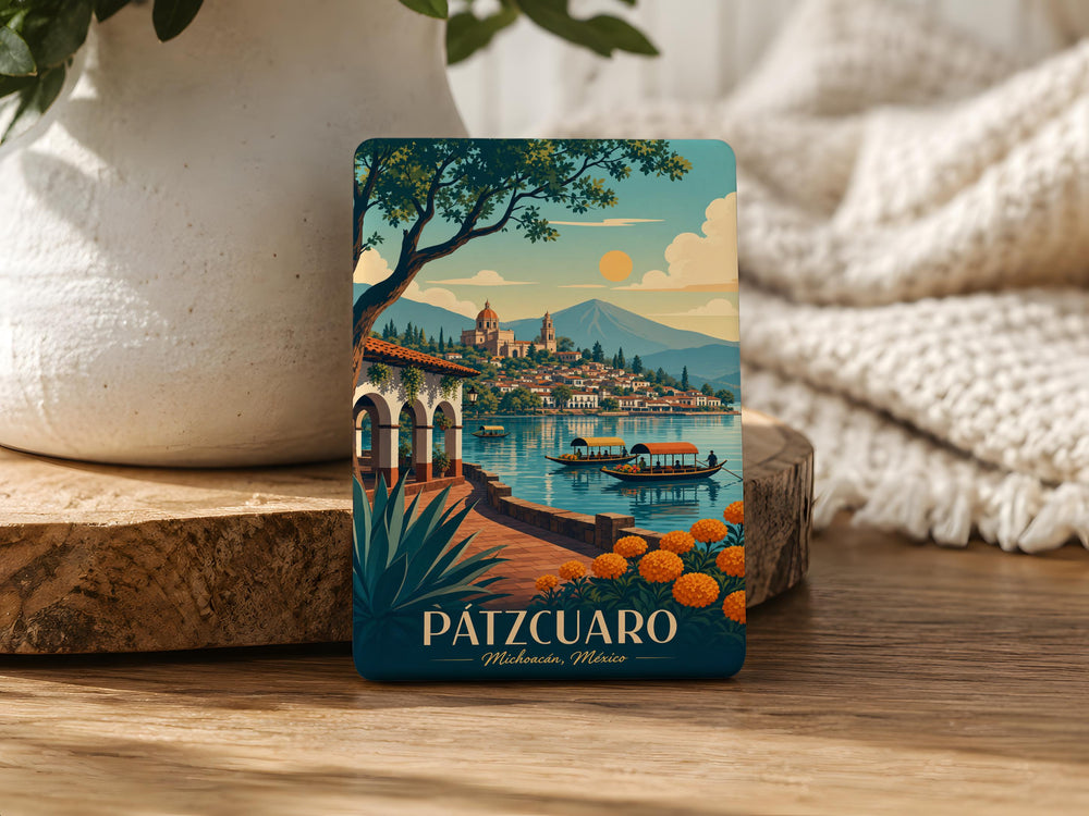 Lake Pátzcuaro Mexico Fridge Magnet, Michoacán Lake Souvenir, Janitzio Island Travel Keepsake Magnet