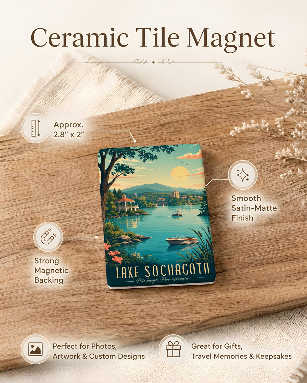 Lake Sochagota Fridge Magnet, Colombia Travel Souvenir Magnet, Lake Landscape Keepsake, Boyaca Colombia Gift