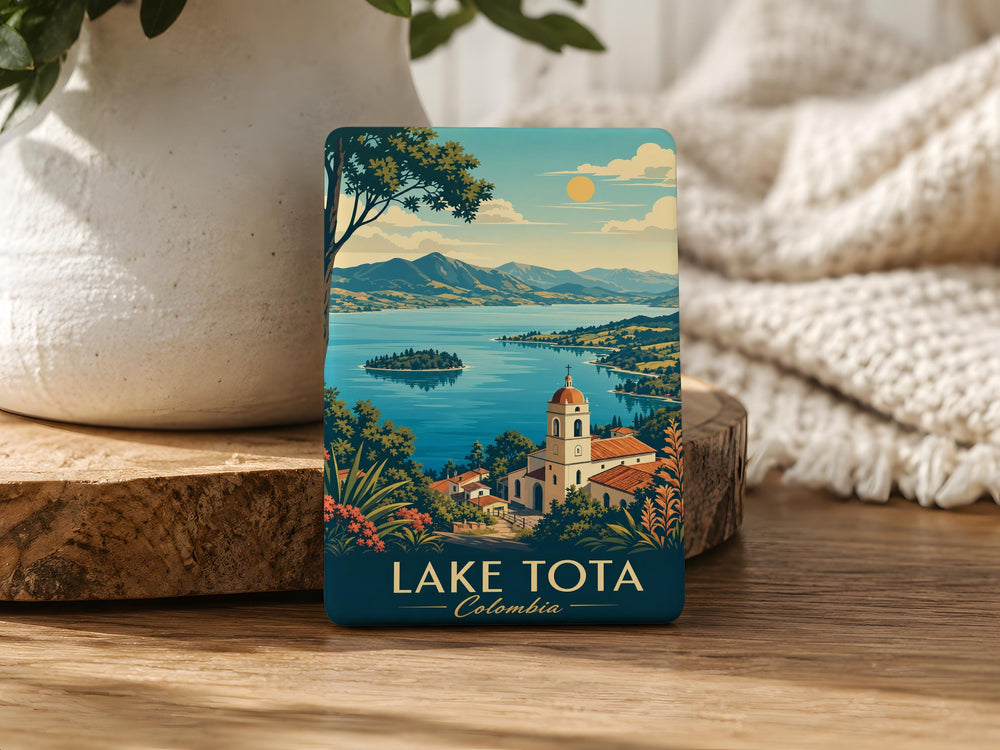 Lake Tota Colombia Fridge Magnet, Lake Tota Souvenir Magnet, Colombia Travel Gift, Boyaca Lake Landmark Magnet