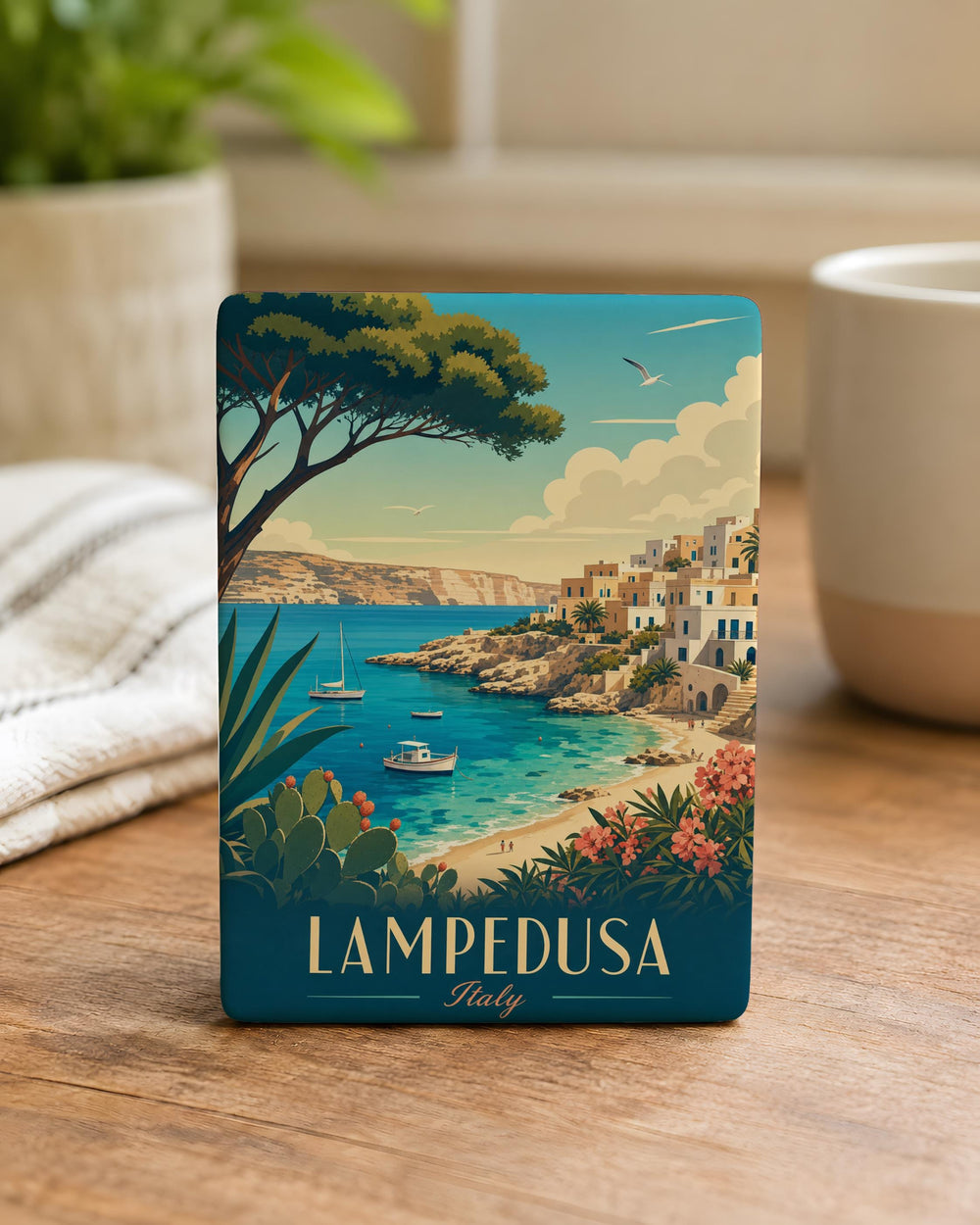 Lampedusa Italy Fridge Magnet, Lampedusa Island Souvenir Magnet, Sicily Travel Gift, Italian Coastal Landmark Keepsake Magnet
