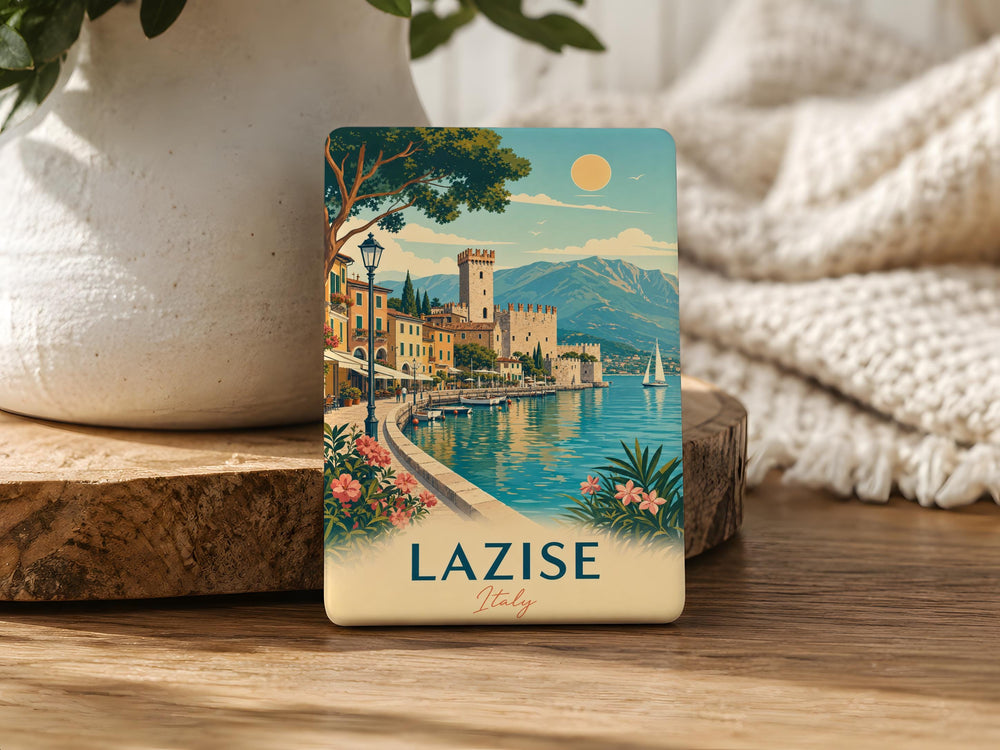 Lazise Town Fridge Magnet, Lake Garda Italy Souvenir Magnet, Lazise Village Travel Gift, Italian Lakes Vacation Keepsake