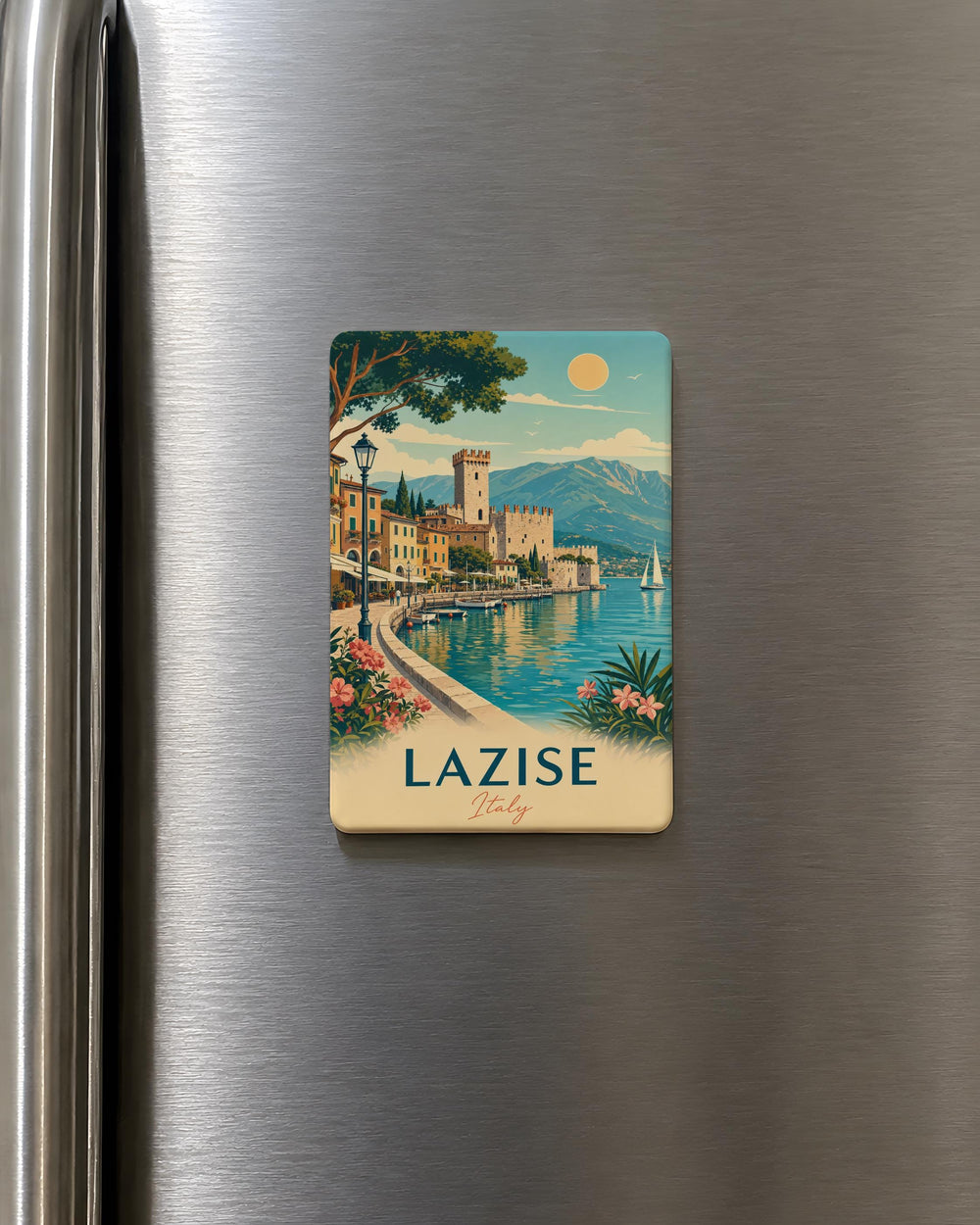 Lazise Town Fridge Magnet, Lake Garda Italy Souvenir Magnet, Lazise Village Travel Gift, Italian Lakes Vacation Keepsake