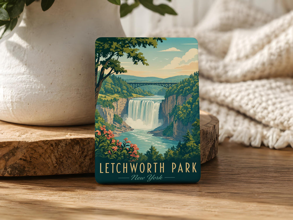 Letchworth State Park Fridge Magnet, New York Gorge and Waterfalls Souvenir Magnet, Nature Travel Keepsake Magnet