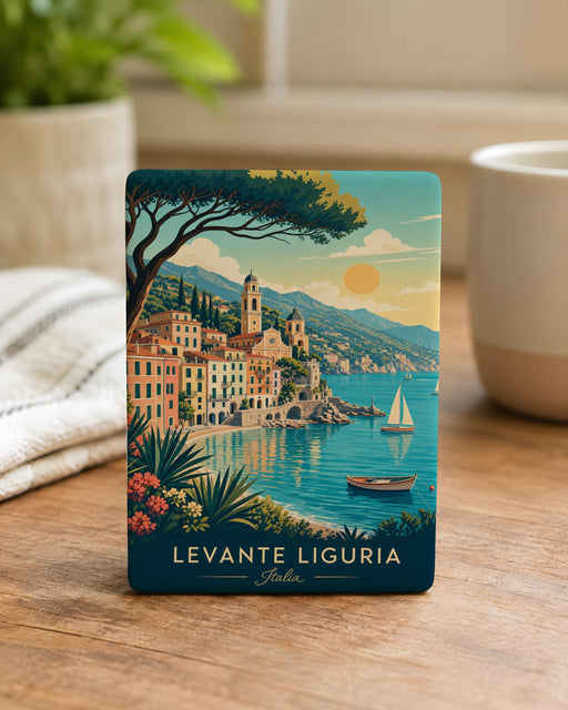Levante Liguria Italy Fridge Magnet, Italian Riviera Coastal Town Souvenir Magnet, Ligurian Sea Travel Keepsake Magnet