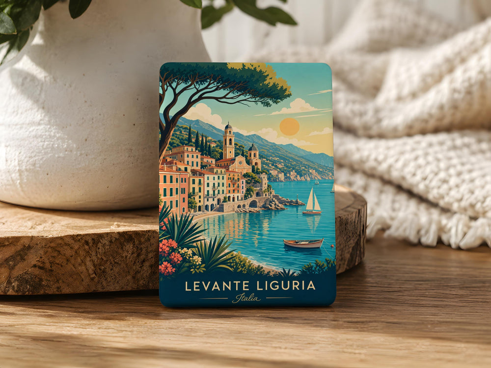 Levante Liguria Italy Fridge Magnet, Italian Riviera Coastal Town Souvenir Magnet, Ligurian Sea Travel Keepsake Magnet