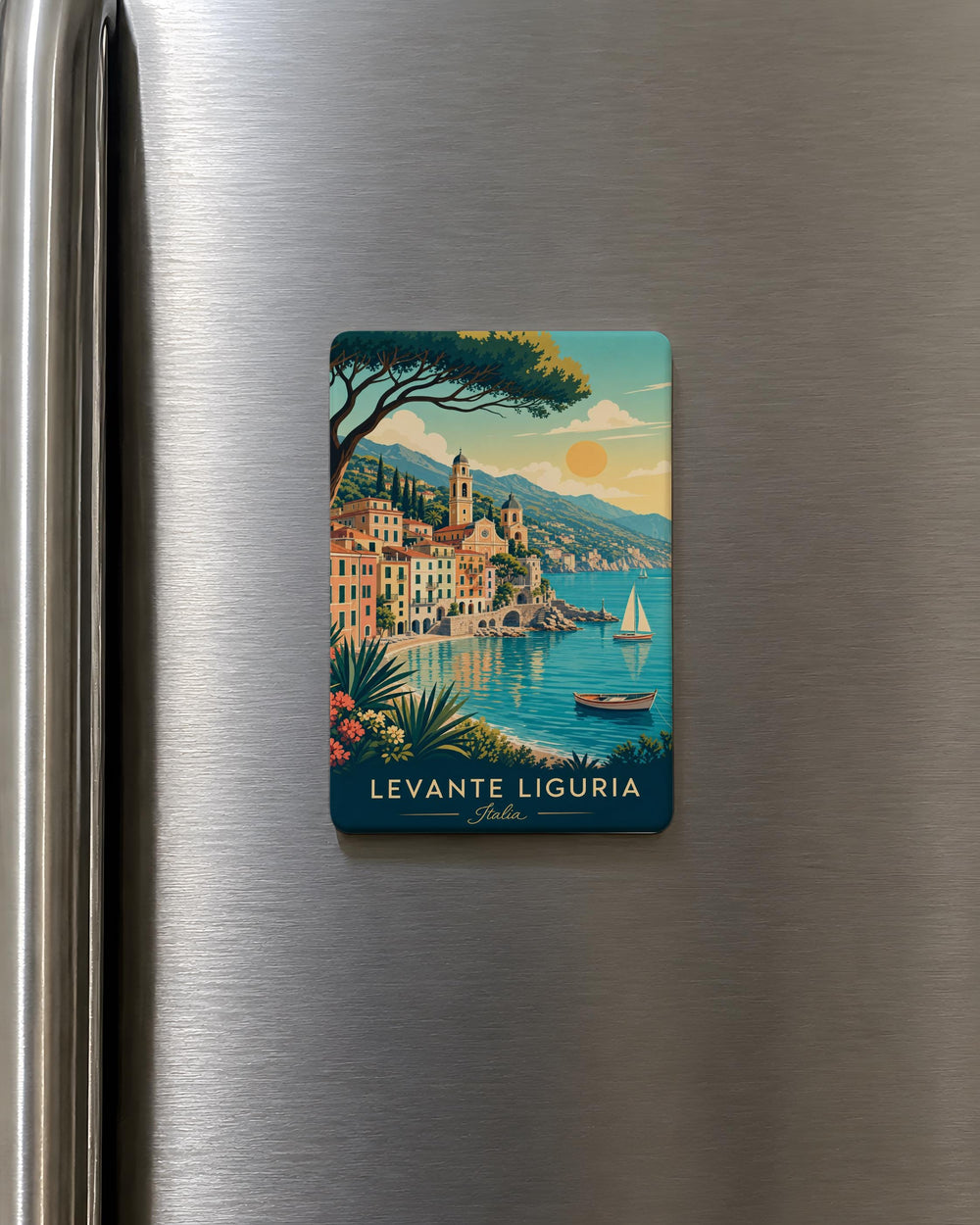 Levante Liguria Italy Fridge Magnet, Italian Riviera Coastal Town Souvenir Magnet, Ligurian Sea Travel Keepsake Magnet