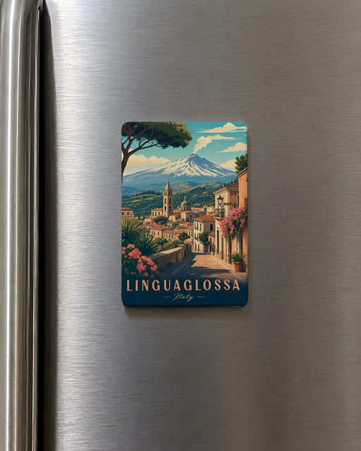 Linguaglossa Italy Fridge Magnet, Sicily Souvenir Magnet, Mount Etna Town Travel Keepsake, Italian Vacation Gift