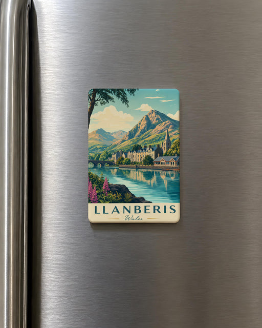 Llanberis Wales Fridge Magnet, Snowdonia National Park Souvenir, Welsh Mountain Village Travel Keepsake Magnet