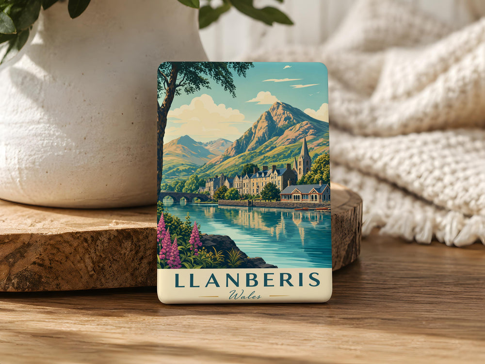Llanberis Wales Fridge Magnet, Snowdonia National Park Souvenir, Welsh Mountain Village Travel Keepsake Magnet