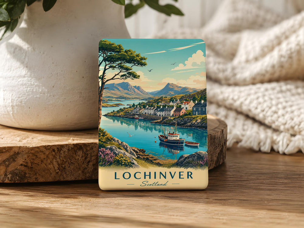 Lochinver Scotland Fridge Magnet, Lochinver Village Souvenir, Scottish Highlands Travel Gift, Scotland Keepsake Magnet