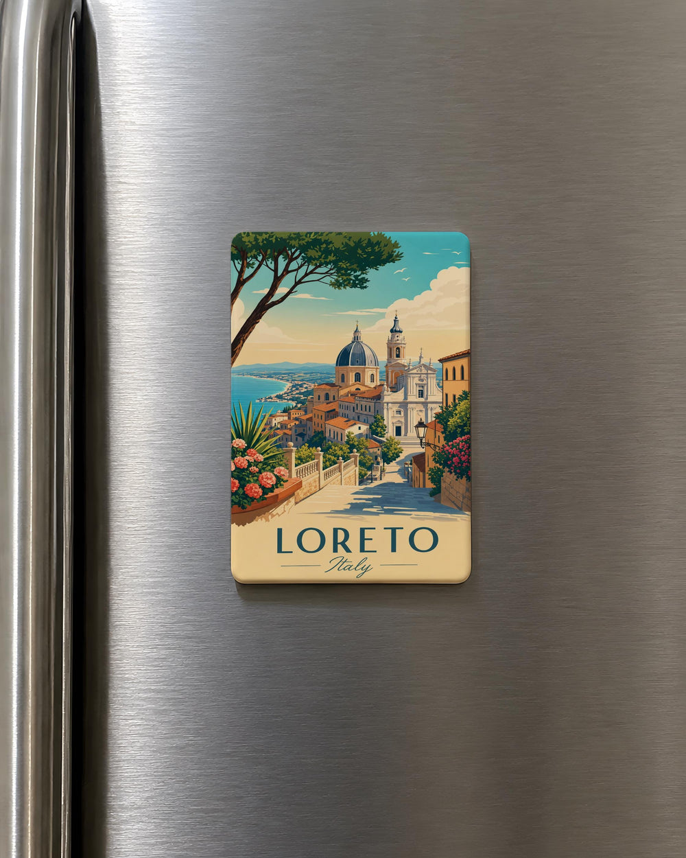 Loreto Italy Fridge Magnet, Loreto Travel Souvenir Magnet, Italy Landmark Refrigerator Magnet, Italian Pilgrimage Destination Magnet