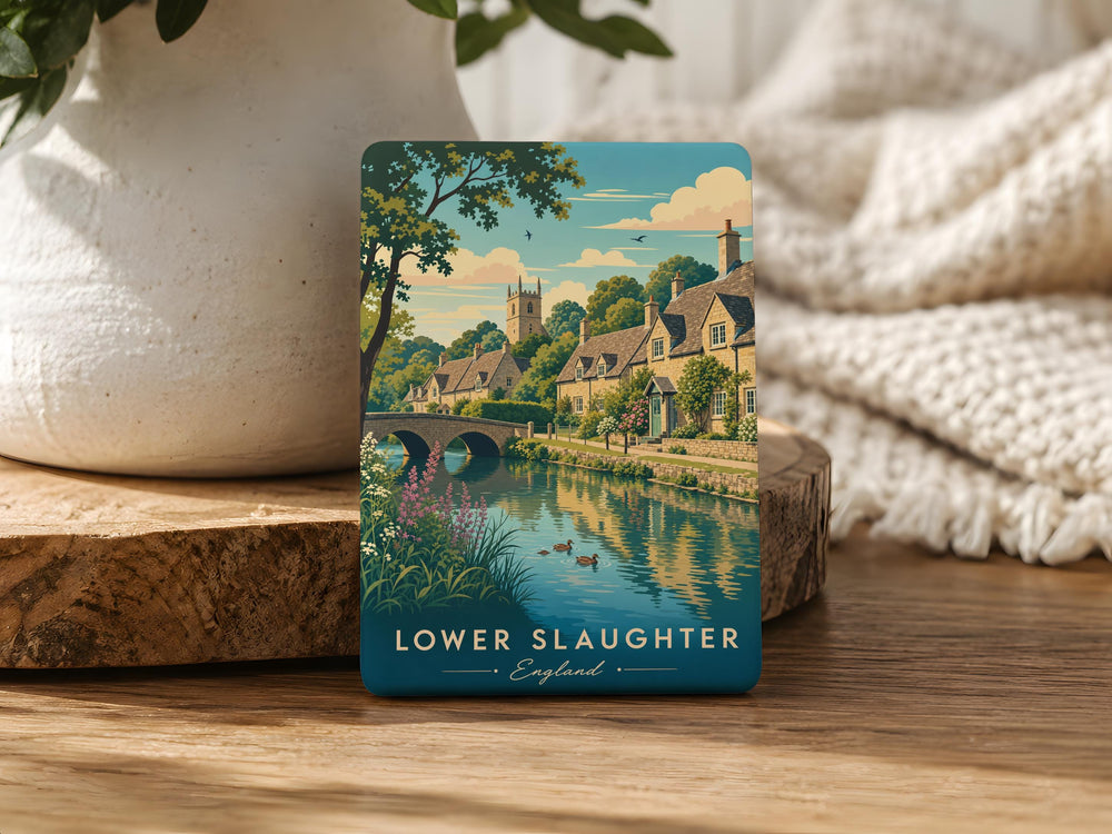Lower Slaughter Village Fridge Magnet, Cotswolds England Souvenir Magnet, British Countryside Travel Keepsake Gift