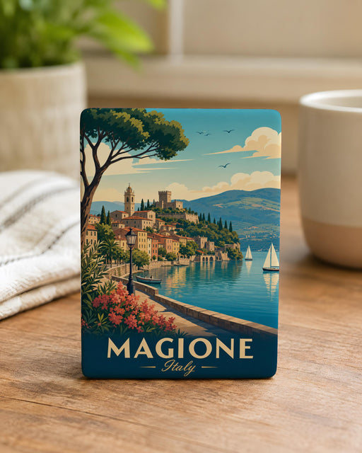 Magione Italy Fridge Magnet, Magione Travel Souvenir, Umbria Italy Landmark Magnet, Italian Town Keepsake Magnet