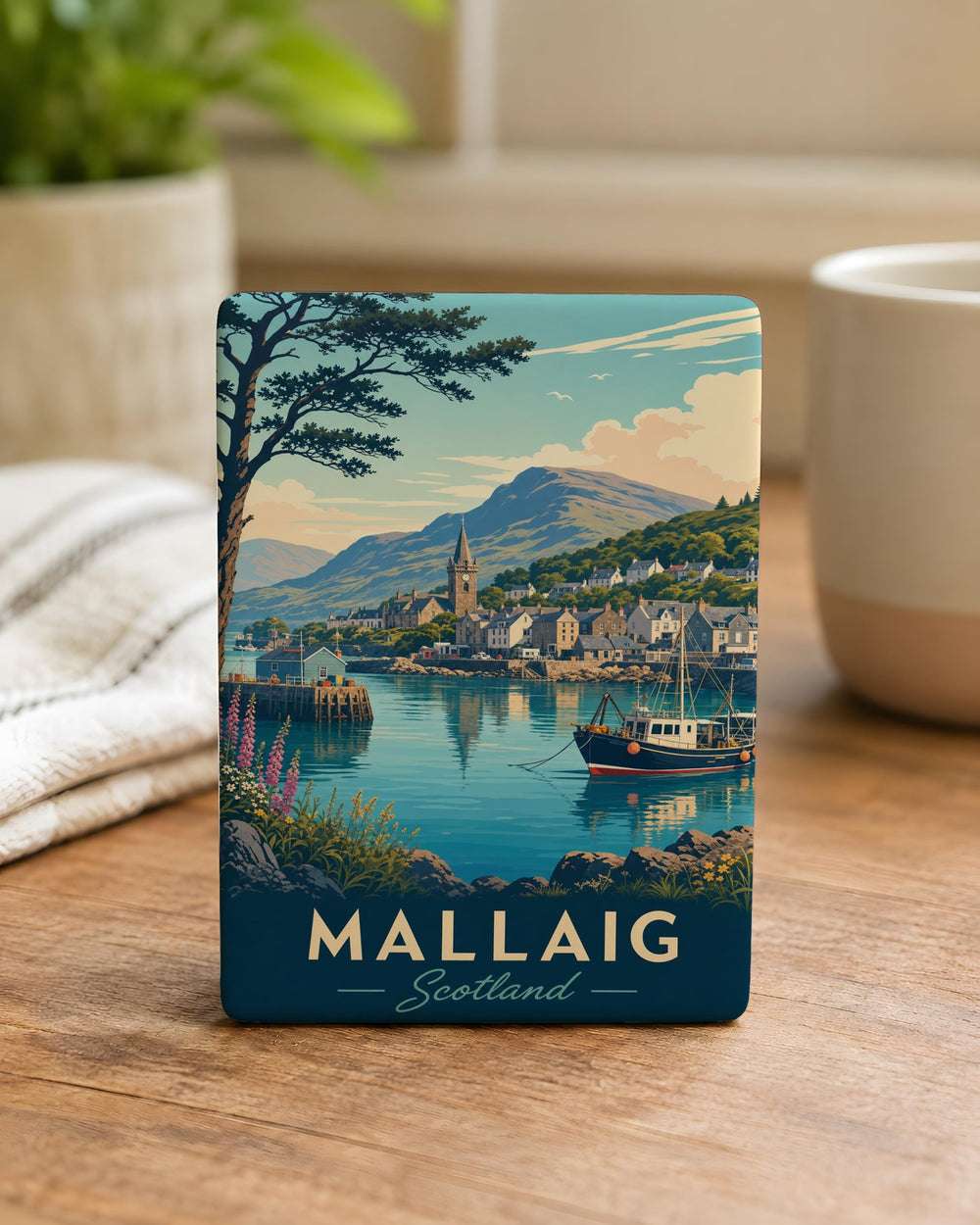 Mallaig Scotland Fridge Magnet, Scottish Highlands Harbor Town Souvenir, Mallaig Village Travel Keepsake Magnet