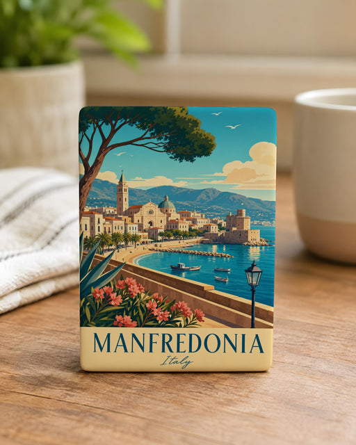 Manfredonia Italy Fridge Magnet, Manfredonia Souvenir Magnet, Italy Travel Gift, Apulia Puglia Coastal Town Keepsake Magnet