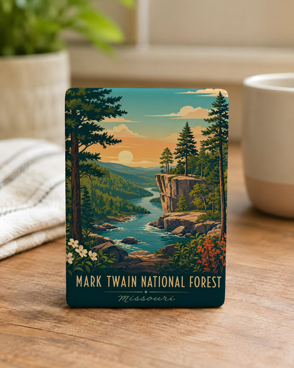 Mark Twain National Forest Fridge Magnet, Missouri National Forest Souvenir, Hiking Camping Nature Travel Keepsake Magnet