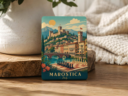 Marostica Town Fridge Magnet, Marostica Italy Travel Souvenir Magnet, Historic Walled Town Landmark Magnet, Veneto Gift