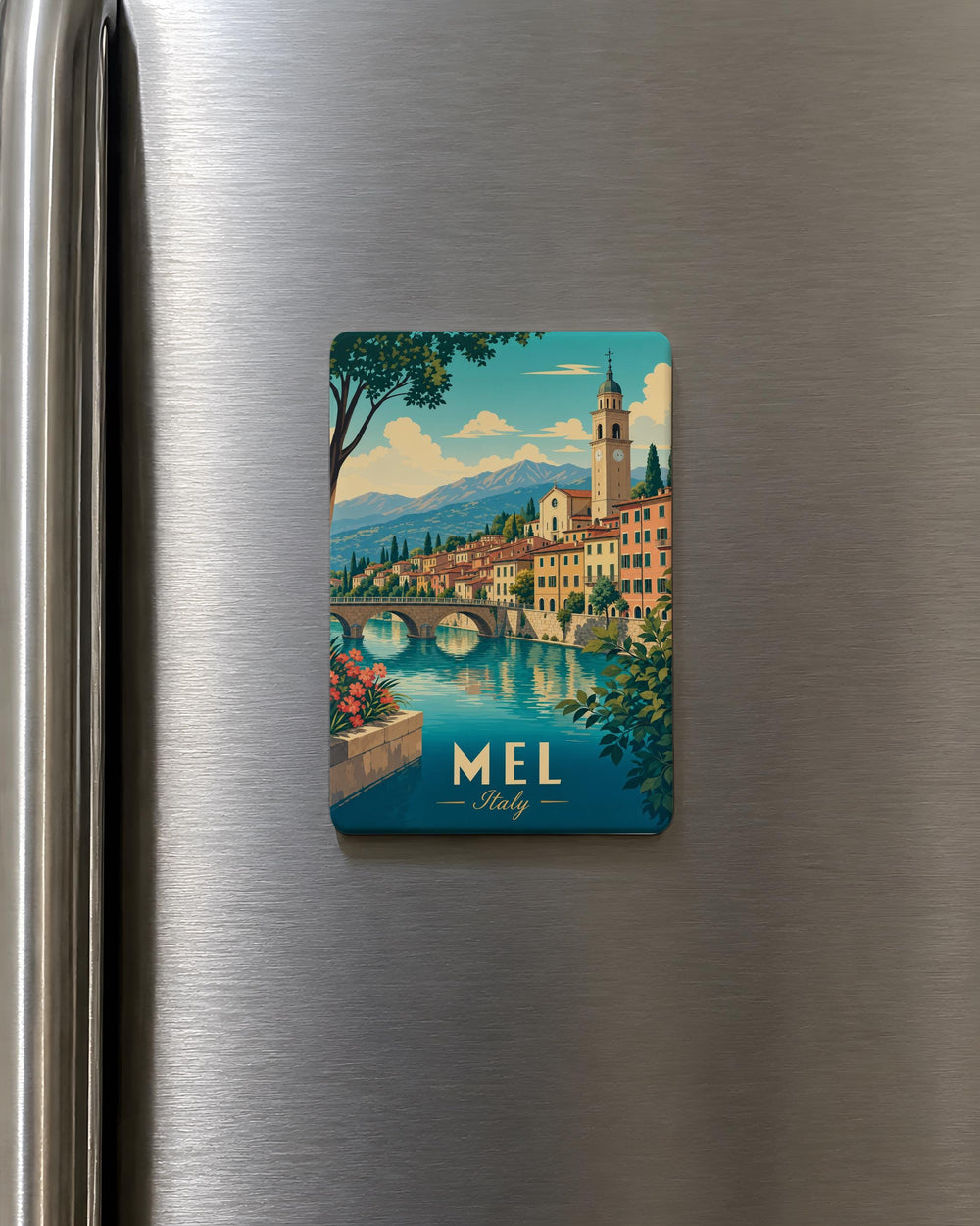 Mel Italy Fridge Magnet, Italy Travel Souvenir Magnet, Italian Vacation Keepsake, Italy Landmark Gift, Italian City Trip Memento