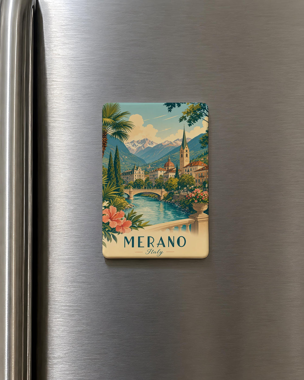 Merano Italy Fridge Magnet, Merano Travel Souvenir Magnet, Italy Vacation Keepsake, South Tyrol Landmark Magnet