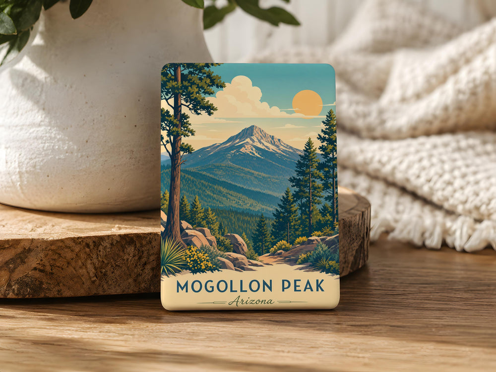 Mogollon Peak Fridge Magnet, Mogollon Mountains Souvenir, New Mexico Mountain Landmark Magnet, Hiking and Nature Travel Gift