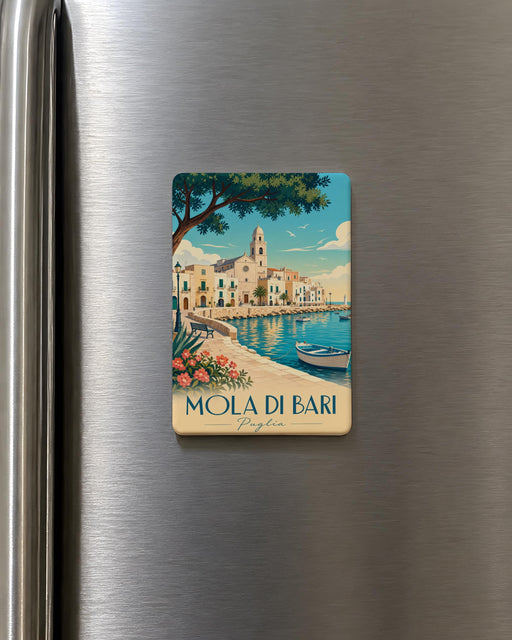 Mola di Bari Italy Fridge Magnet, Mola di Bari Souvenir Magnet, Puglia Travel Gift, Italian Coastal Town Magnet