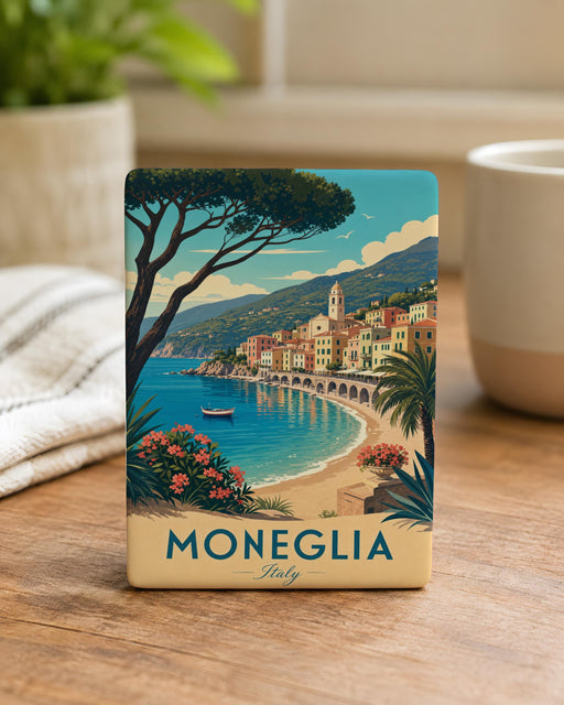 Moneglia Italy Fridge Magnet, Ligurian Coast Travel Souvenir, Italian Riviera Town Keepsake Magnet