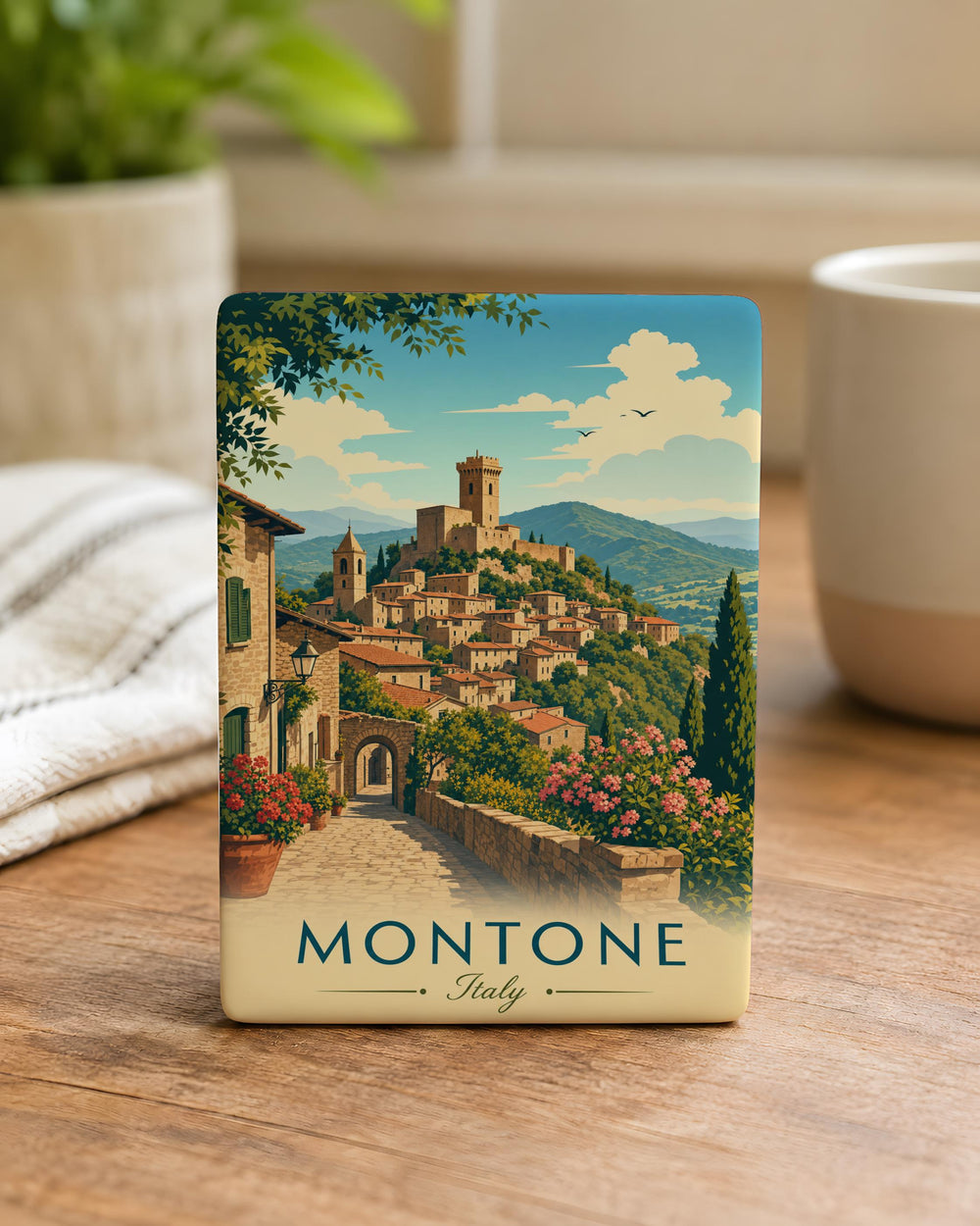 Montone Italy Fridge Magnet, Montone Umbria Souvenir, Italian Hill Town Travel Gift, Italy Vacation Keepsake Magnet