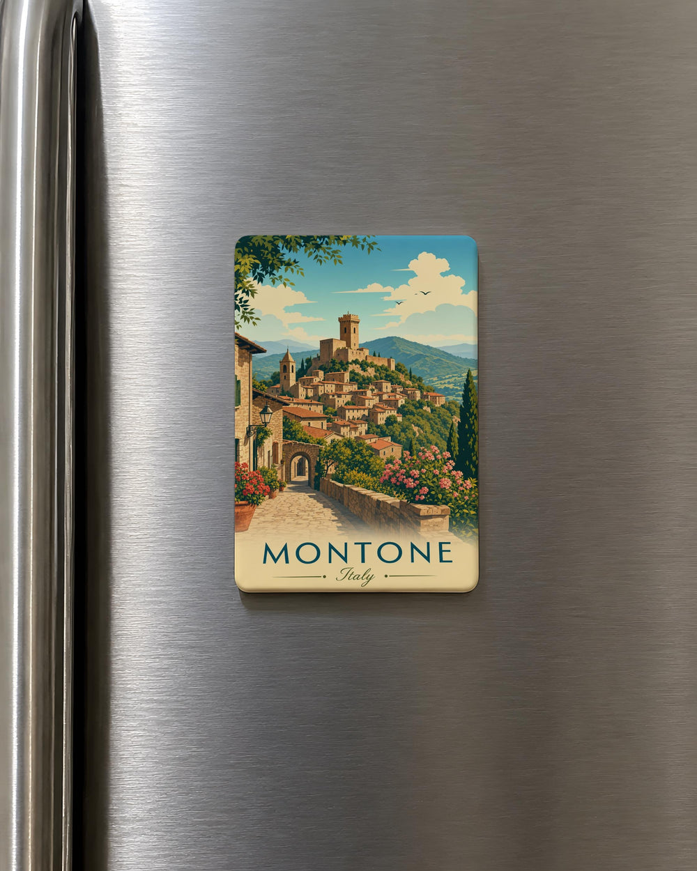 Montone Italy Fridge Magnet, Montone Umbria Souvenir, Italian Hill Town Travel Gift, Italy Vacation Keepsake Magnet